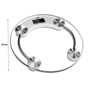 BALANÇA DIGITAL DE VIDRO TEMPERADO PARA BANHEIRO REDONDA 180KG - CA05016