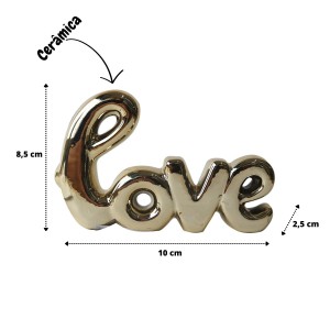 ENFEITE DE CERÂMICA DECORATIVO LOVE 10X8,5CM - 96434-DOU