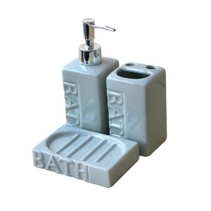 KIT DE BANHEIRO VIENA  EM CERÂMICA COM 3 PEÇAS 330 ML - CEA01002-VD