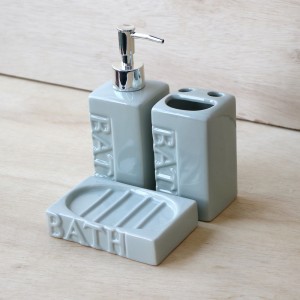 KIT DE BANHEIRO VIENA  EM CERÂMICA COM 3 PEÇAS 330 ML - CEA01002-VD