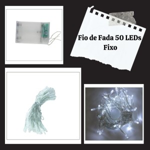 50 LED BRANCA FIXO E PISCA A PILHA - 89529