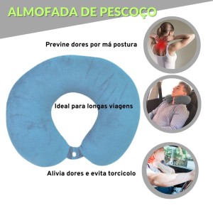 ALMOFADA DE PESCOÇO DE POLIESTER E ESPUMA DE POLIPROPILENO - 9510-AZ