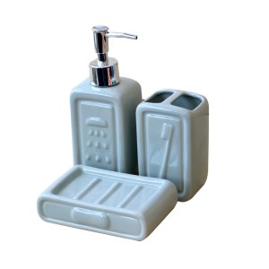 KIT DE BANHEIRO VIENA  EM CERÂMICA COM 3 PEÇAS 280 ML - CEA01004-VD