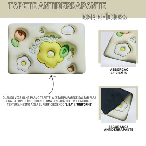 TAPETE PARA PISO DE BORRACHA ANTIDERRAPANTE  RETANGULAR 38X58CM - TP9331-B