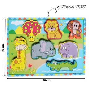 BRINQUEDO DIDÁTICO DE MADEIRA ANIMAIS COLORIDOS - DMT5735-B