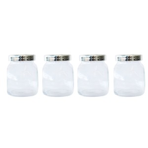 PORTA CONDIMENTOS DE VIDRO COM 4 PEÇAS E TAMPA DE PLÁSTICO - WE0749