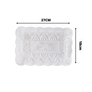 PRATO DE VIDRO 27X18CM RETANGULAR TRANSPARENTE - 38S35