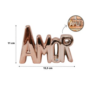 ENFEITE DE CERÂMICA COM A FRASE AMOR - 2616-GR