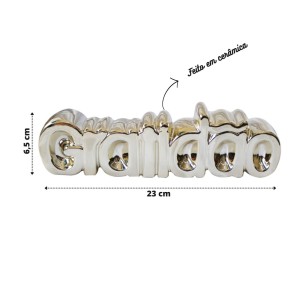 ENFEITE DECORATIVO COM A PALAVRA GRATIDÃO EM RESINA - 2820-DOU