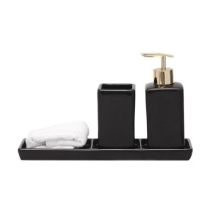 JOGO DE BANHEIRO DE PORCELANA COM 4 PEÇAS - 2802-PT