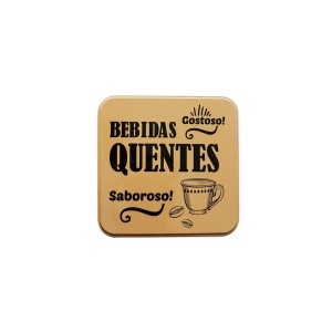 PORTA CAPSULAS DE METAL COM TAMPA E ABERTURA FRONTAL 12X15CM-  2648-B