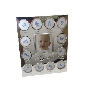 PORTA RETRATO 13 FOTOS PARA MÊSVERSÁRIO AZUL 25X30CM - 99952-AZ