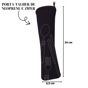 PORTA TALHER COM CAPA NEOPREME E  ZÍPER - FGC2467-PT
