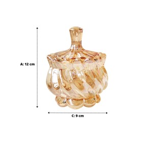 BOMBONIERE DE VIDRO DETALHADO COM TAMPA 9 X 12CM - HD67110-A