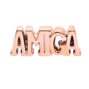 ENFEITE DECORATIVO DE CERÂMICA COM A FRASE AMIGA 17X7CM - HD80715-GR