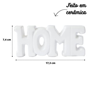 ENFEITE DECORATIVO DE CERÂMICA COM A FRASE HOME - HD80720-BR