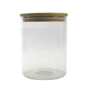 POTE DE VIDRO 750 ML COM TAMPA EM BAMBU E VEDAÇÃO DE SILICONE - BF2984