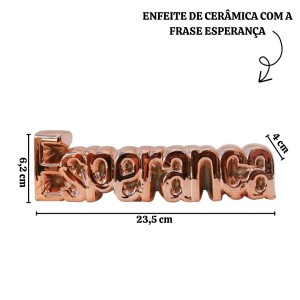 ENFEITE DE CERÂMICA COM A FRASE ESPERANÇA 6.2X23.5CM - GDR0446-GR