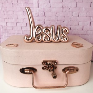 ENFEITE DE CERÂMICA COM A FRASE JESUS 11X16CM - GDR0162-GR