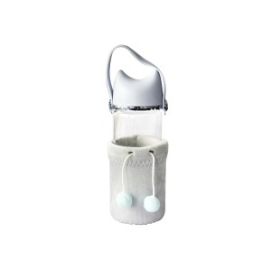 GARRAFA DE VIDRO TOTORO BOTTLE COM CAPA DE VELUDO COM TAMPA E ALÇA - GDR0454-LL