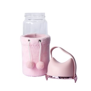 GARRAFA DE VIDRO FOX BOTTLE COM CAPA DE VELUDO COM TAMPA E ALÇA - GDR0454-RS