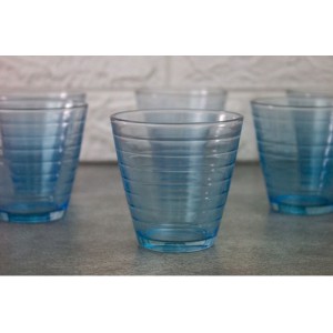 JOGO DE COPO DE VIDRO COM 06 PEÇAS COLOR DUBLIN 250ML -VDA03013-AZ