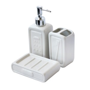 KIT DE BANHEIRO VIENA  EM CERÂMICA COM 3 PEÇAS 280 ML - CEA01004-BR