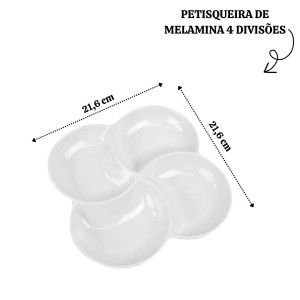 PETISQUEIRA DE MELAMINA 4 DIVISÕES 21,6X21,6CM - HU55118