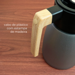 GARRAFA TÉRMICA PREMIUM COM CABO ABS 1 LITRO - 8718-CZ