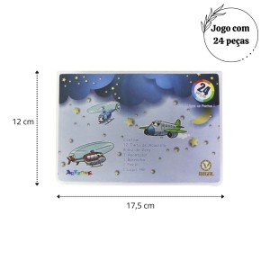 KIT DE PINTURA EM MALETA CAPA TRANSPARENTE E ESTAMPA AVIÃO 24 PEÇAS - MT24T-D