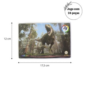 KIT DE PINTURA EM MALETA CAPA TRANSPARENTE E ESTAMPA DINOSSAURO 24 PEÇAS - MT24T-B