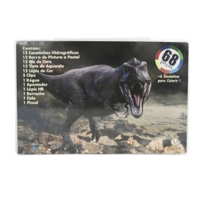 KIT DE PINTURA EM MALETA TRANSPARENTE COM 68 PEÇAS - MT68TR-A