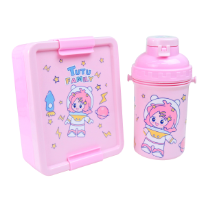 JOGO DE MARMITA INFANTIL COM TALHERES E GARRAFA DE PLÁSTICO 500ML - HU80398-RS