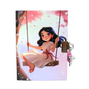 DIÁRIO DA MENINA NO BALANÇO COM CADEADO E CANETA POMPOM 48 FOLHAS - SXFS14068-B
