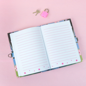 DIÁRIO DA MENINA NO BALANÇO COM CADEADO E CANETA POMPOM 48 FOLHAS - SXFS14068-C