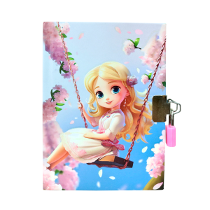 DIÁRIO DA MENINA NO BALANÇO COM CADEADO E CANETA POMPOM 48 FOLHAS - SXFS14068-D