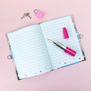 DIÁRIO DA MENINA COM CADEADO E CANETA BATOM 56 FOLHAS - SXFS14069-C