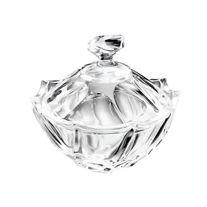 BOMBONIERE DE VIDRO TRANSPARENTE COM TAMPA 18X17.5CM - WE0729