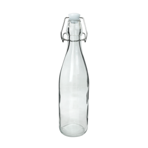 GARRAFA DE VIDRO TRANSPARENTE COM TAMPA HERMÉTICA 500ML - CA12552