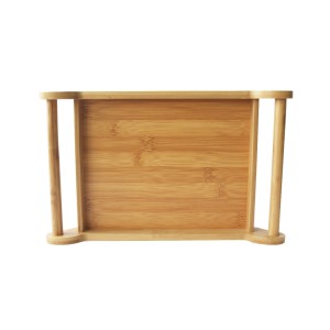 BANDEJA DE BAMBU RETANGULAR COM ALÇA NA LATERAL 20X32X5CM - CZ19477
