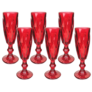 JOGO DE TAÇA DE CHAMPANHE DE VIDRO COM 6 PÇS 160ML - CA16184VM