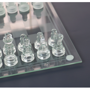 JOGO DE XADREZ COM TABULEIRO E PEÇAS DE VIDRO 25X25CM - IM42046