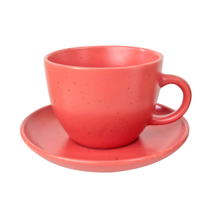 JOGO DE XÍCARAS CERÂMICA VERMELHA FOSCO COM PIRES 12 PÇS 210ML - CA12517