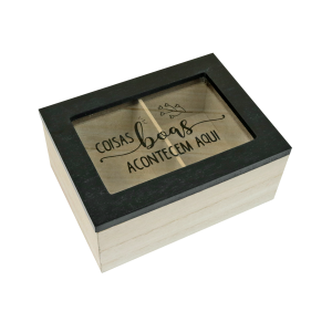 CAIXA DE CHÁ MDF 2 DIVISÓRIAS 6,5X11X15CM - CZ231024-C
