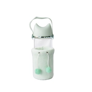 GARRAFA DE VIDRO FOX BOTTLE COM CAPA DE VELUDO COM TAMPA E ALÇA - GDR0454-VD