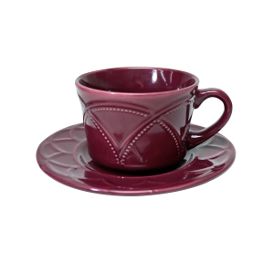 CONJUNTO DE 4 XÍCARAS CAFÉ PORCELANA COM PIRES IRIS VERBENA 80ML -17609