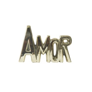 ENFEITE DE PORCELANA COM A FRASE AMOR  11X15 - CZ19506-DOU