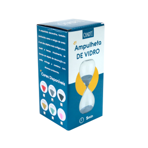 AMPULHETA DE VIDRO 5 MINUTOS 5X12,5CM - 5269-PT